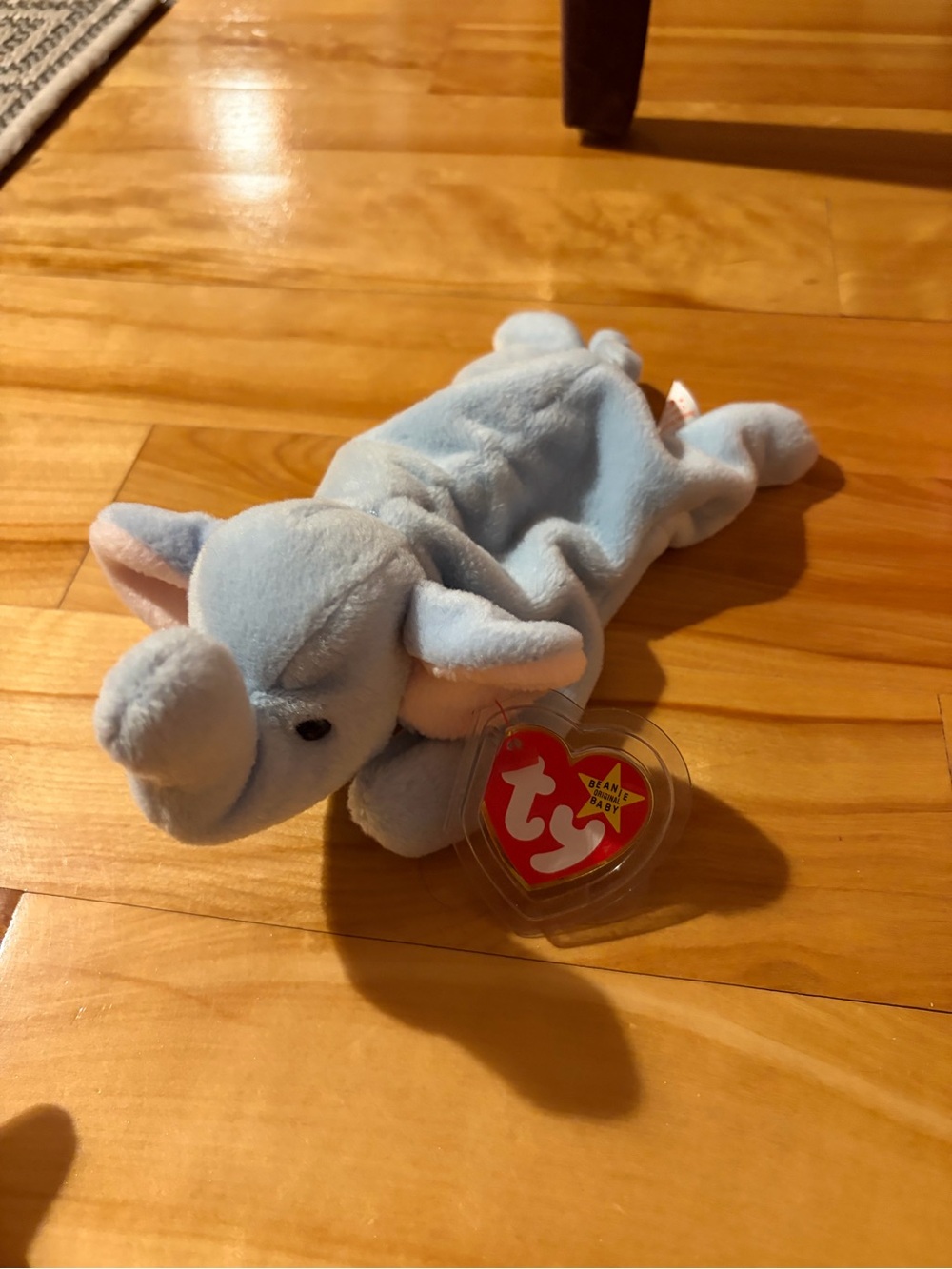 Ty Beanie Baby Blue and purple Elephants Plush Toy - peanut